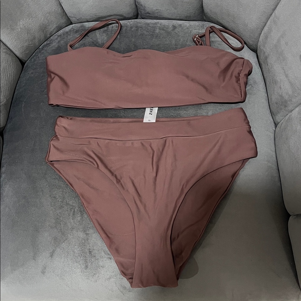 Chocolate Brown two piece bikini swimsuit size Small